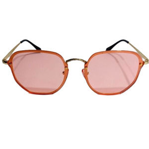 6005 | Gold/Pink Retro Rimless Sunglasses